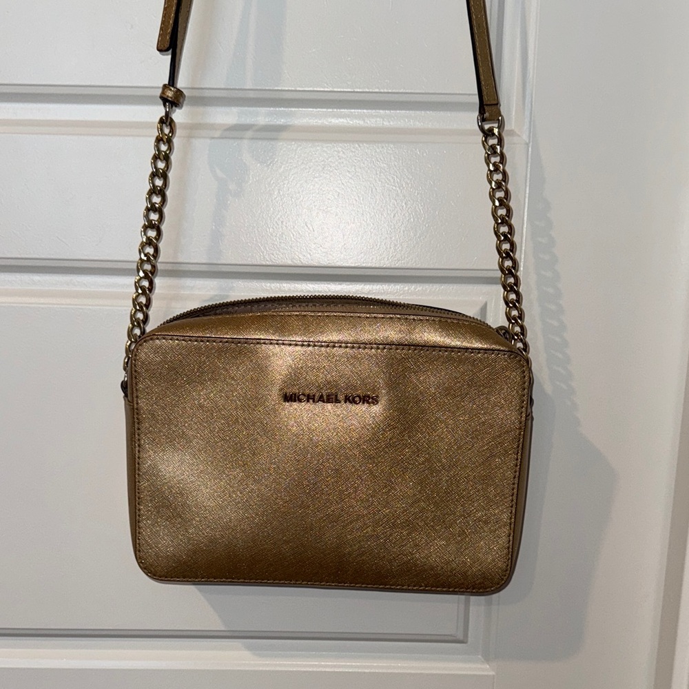 Michael Kors Metallic Gold Crossbody Bag